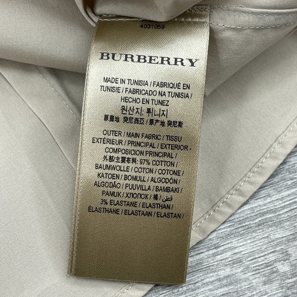 Burberry London Shirt Womens 4 Beige Long Sleeve Button Up Minimalist Office Top - Picture 10 of 15